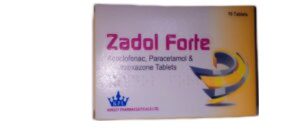Zadol Forte 100/500/250mg Tablet (aceclofenac/paracetamol/chlorzoxazone)