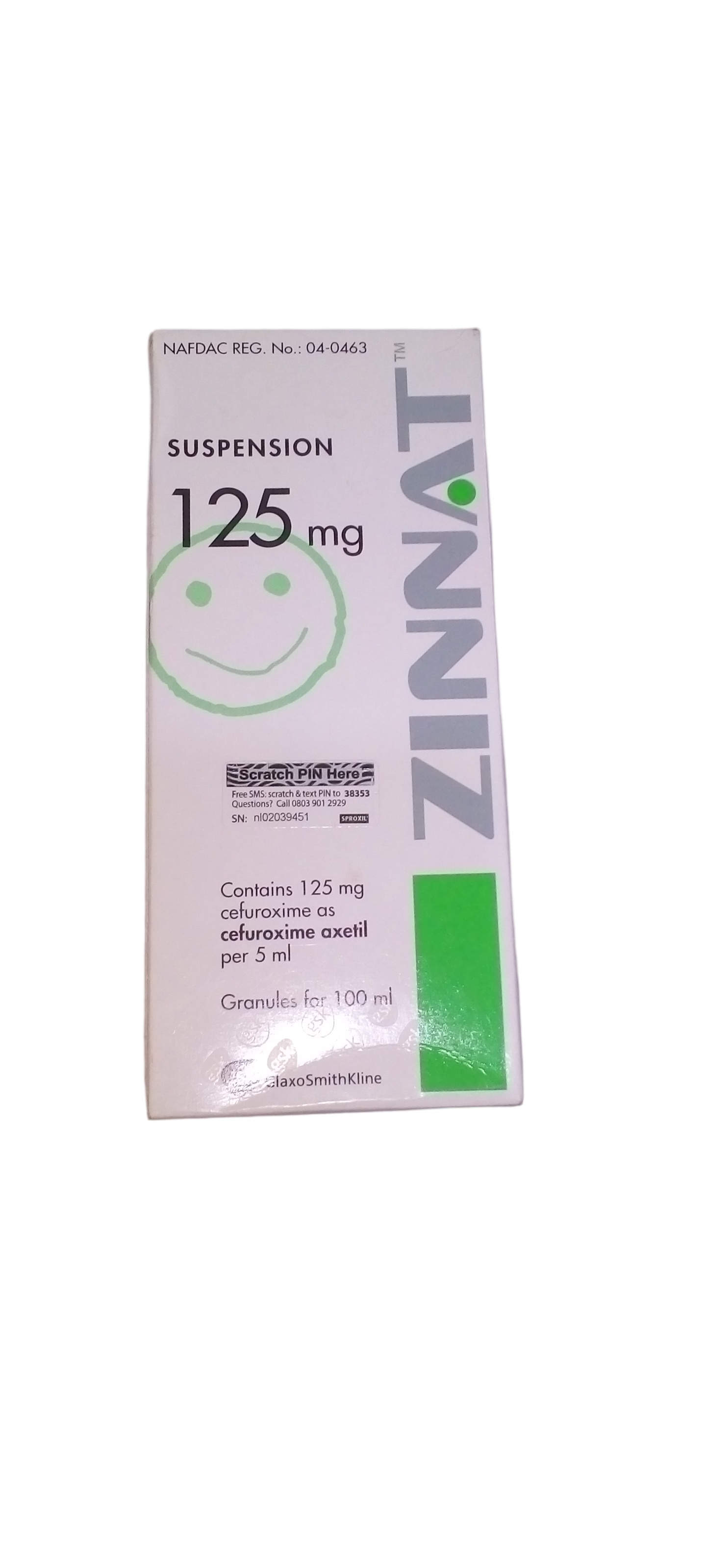Zinnat (125mg/100ml) Suspension (cefuroxime Axetil)